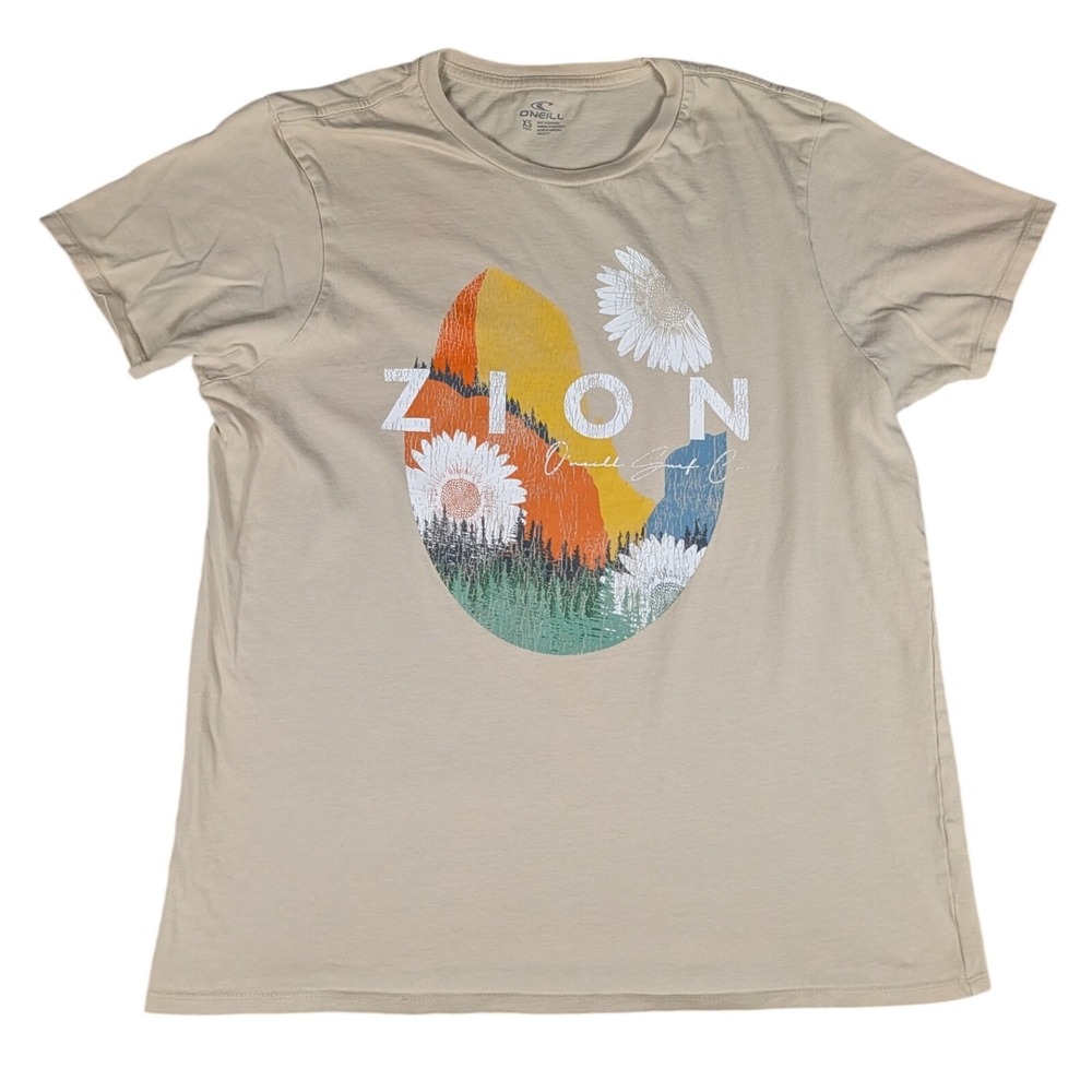 O'Neill Zion Graphic T-Shirt Mens XS Tan Short Sleeve Nature Good